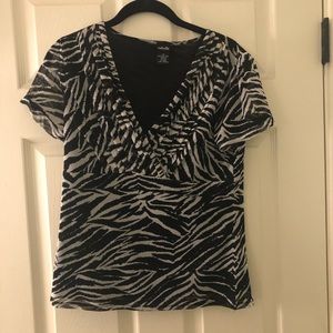 Rafaella M zebra print blouse short sleeved
